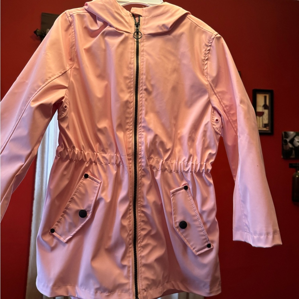 Girls soft pink rain coat